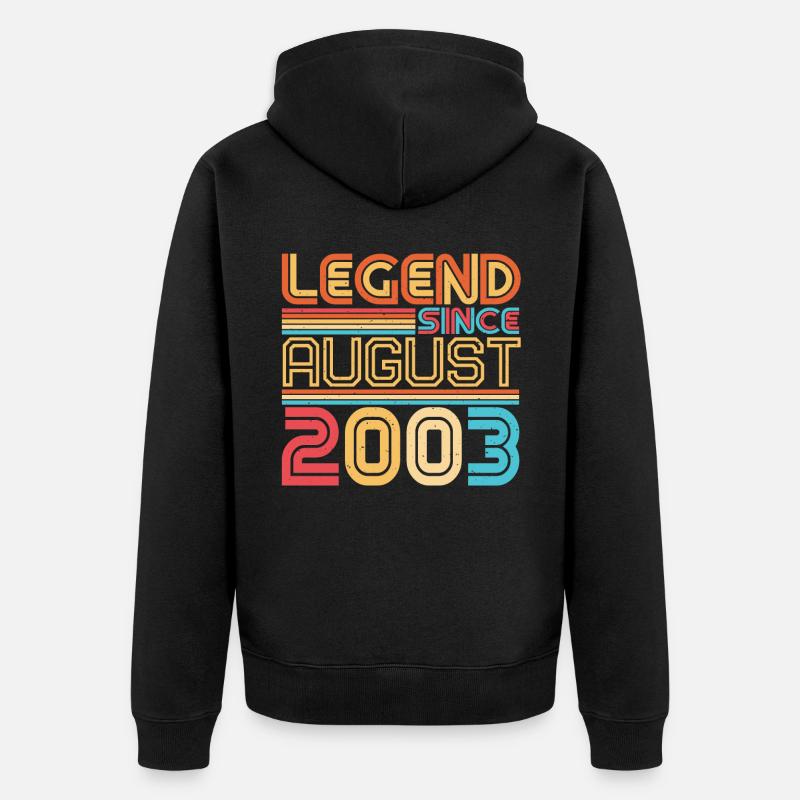 Geboren Im August 2003 - Unisex Premium Bio Zip Hoodie - Schwarz