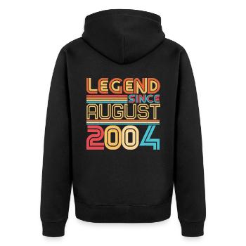 2004 En août enfin 18 - Veste à capuche bio Premium Unisexe - noir - Dos - Nico (187cm)