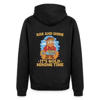 Gold Mining Gold Mine - Unisex Premium Organic Zip Hoodie - black - Back - Nico (187cm)