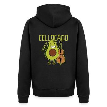 Cello Cellist Cellistin - Unisex Premium Organic Zip Hoodie - black - Back - Nico (187cm)