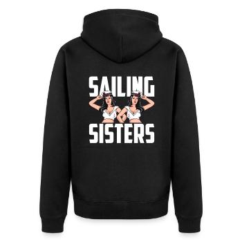 Seglen Segelboot Segler - Unisex Premium Bio Zip Hoodie - Schwarz - Hinten - Nico (187cm)