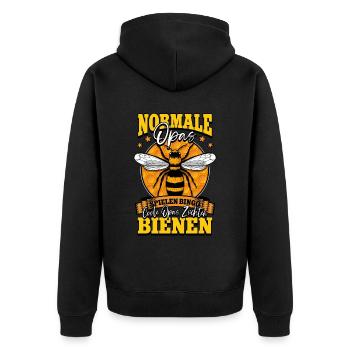 Pensioner Grandpa Beekeeper Beekeeper - Unisex Premium Organic Zip Hoodie - black - Back - Nico (187cm)