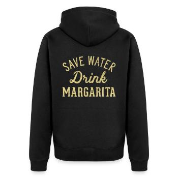 Sparen Sie Wasser, Trinken Sie Margarita - Unisex Premium Bio Zip Hoodie - Schwarz - Hinten - Nico (187cm)