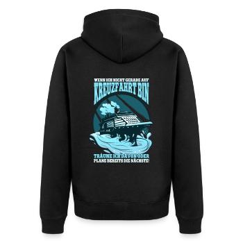 Cruise - Unisex Premium Organic Zip Hoodie - black - Back - Nico (187cm)