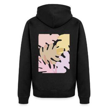 Feuilles pastel esthétiques danoises - Veste à capuche bio Premium Unisexe - noir - Dos - Nico (187cm)