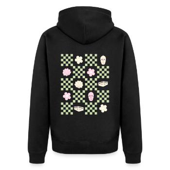 Pastel Danois Esthétique Skull Flower Shell - Veste à capuche bio Premium Unisexe - noir - Dos - Nico (187cm)
