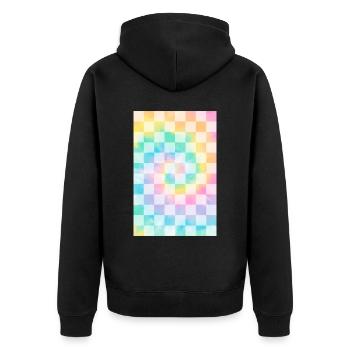 Esthétique pastel danoise Tie Dye - Veste à capuche bio Premium Unisexe - noir - Dos - Nico (187cm)