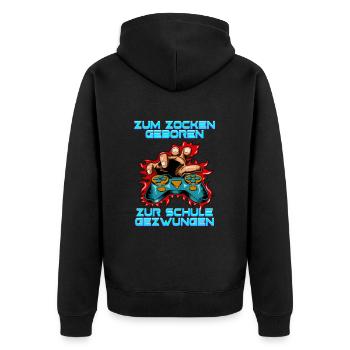 Jeux de hasard Né à l’école - Veste à capuche bio Premium Unisexe - noir - Dos - Nico (187cm)