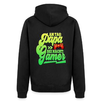 Zocken Gaming Papa - Veste à capuche bio Premium Unisexe - noir - Dos - Nico (187cm)