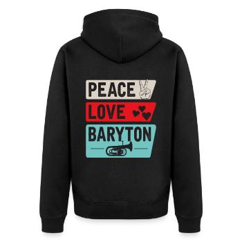 Peace Love Baryton Drôle Baryton Joueur - Veste à capuche bio Premium Unisexe - noir - Dos - Nico (187cm)