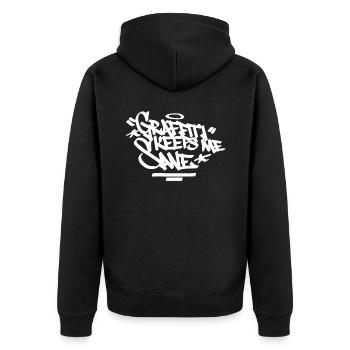 Graffiti hält mich vernünftige Handstil Hip Hop Ur - Unisex Premium Bio Zip Hoodie - Schwarz - Hinten - Nico (187cm)
