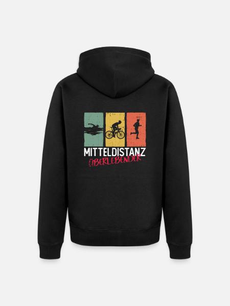 Mitteldistanz Überlebender - Triathlon - Unisex Premium Bio Zip Hoodie - Schwarz