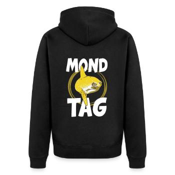 Mondfisch Umweltschutz Tierschutz Ozean Tierwelt - Unisex Premium Bio Zip Hoodie - Schwarz - Hinten - Nico (187cm)