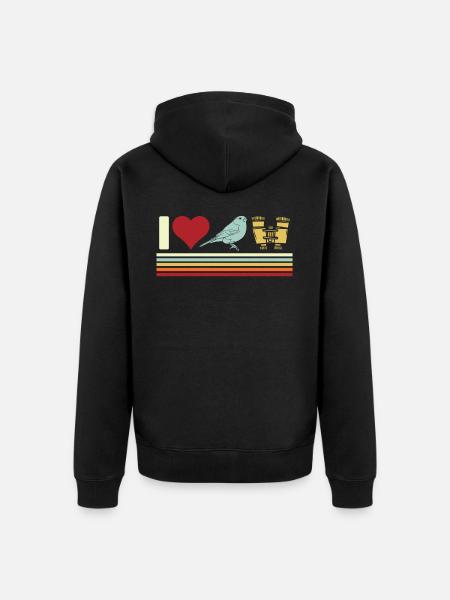 Bird watching, ornithology - Unisex Premium Organic Zip Hoodie - black