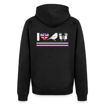 Vogelbeobachtung, Ornithologie - Unisex Premium Bio Zip Hoodie - Schwarz - Hinten - Nico (187cm)