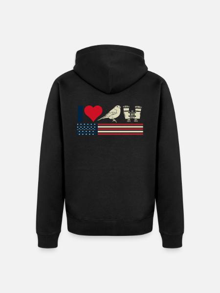 Bird watching, ornithology - Unisex Premium Organic Zip Hoodie - black