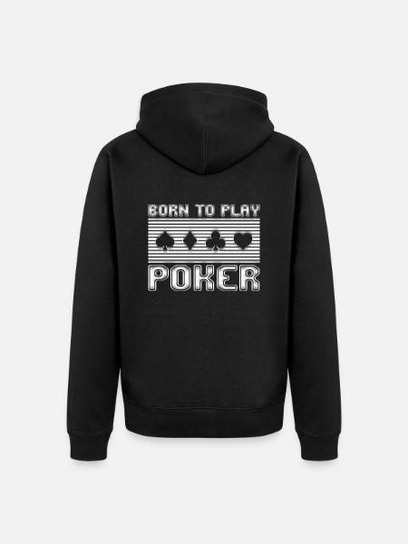 Poker - Unisex Premium Organic Zip Hoodie - black
