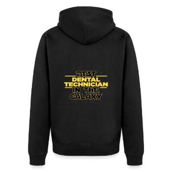 Best Dental technician in the galaxy tooth - Unisex Premium Organic Zip Hoodie - black - Back - Nico (187cm)