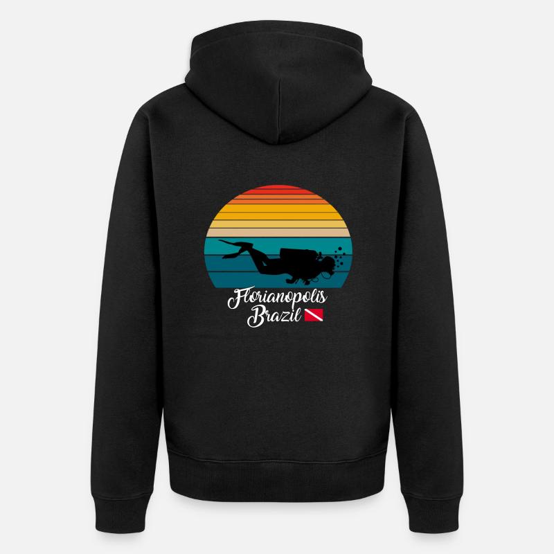 Florianopolis Brésil Plongée - Veste à capuche bio Premium Unisexe - noir