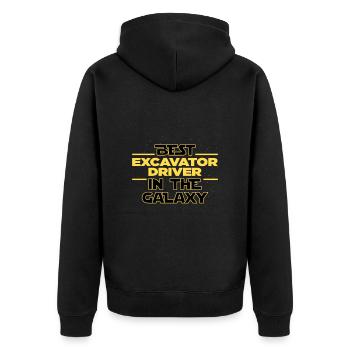 Best Excavator driver in the galaxy - Unisex Premium Bio Zip Hoodie - Schwarz - Hinten - Nico (187cm)
