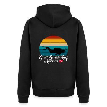 Great Barrier Reef Australia Diving - Unisex Premium Organic Zip Hoodie - black - Back - Nico (187cm)