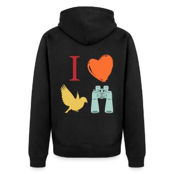 Observation des oiseaux, ornithologie - Veste à capuche bio Premium Unisexe - noir - Dos - Nico (187cm)