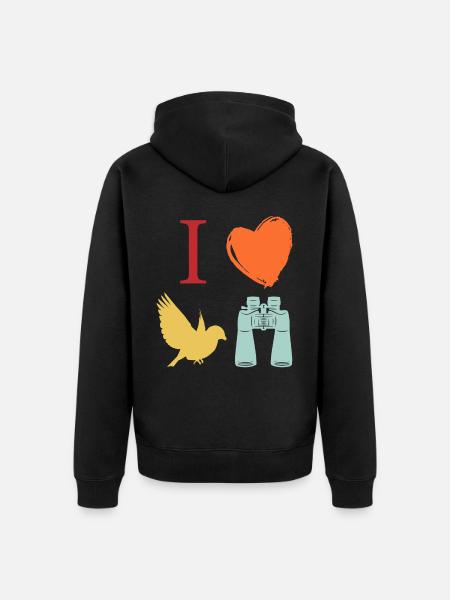 Bird watching, ornithology - Unisex Premium Organic Zip Hoodie - black