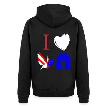 Vogelbeobachtung, Ornithologie - Unisex Premium Bio Zip Hoodie - Schwarz - Hinten - Nico (187cm)