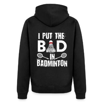 Badminton, Joueurs de badminton - Veste à capuche bio Premium Unisexe - noir - Dos - Nico (187cm)