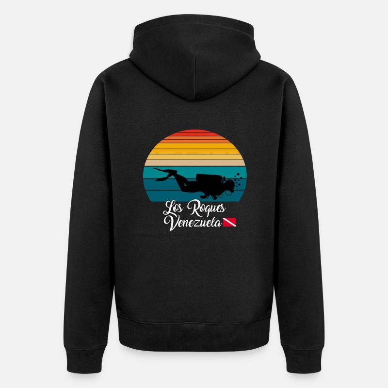 Los Roques Venezuela Plongée - Veste à capuche bio Premium Unisexe - noir