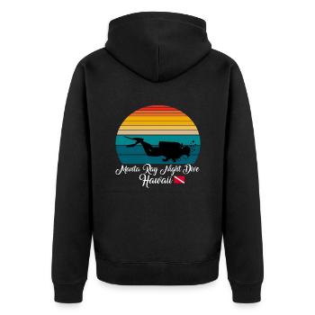 Manta Ray Night Dive Hawaii Diving - Unisex Premium Bio Zip Hoodie - Schwarz - Hinten - Nico (187cm)