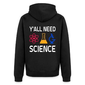 Scientist Physicist Chemist Teacher - Unisex Premium Organic Zip Hoodie - black - Back - Nico (187cm)