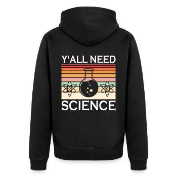 Scientist Physicist Chemist Teacher - Unisex Premium Organic Zip Hoodie - black - Back - Nico (187cm)