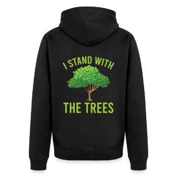 Changement climatique Je me tiens avec les arbres Jour de la Terre - Veste à capuche bio Premium Unisexe - noir - Dos - Nico (187cm)