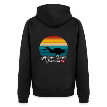 Mnemba Island Tanzania Diving - Unisex Premium Bio Zip Hoodie - Schwarz - Hinten - Nico (187cm)