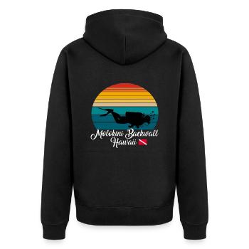 Molokini Backwall Hawaii Diving - Unisex Premium Bio Zip Hoodie - Schwarz - Hinten - Nico (187cm)