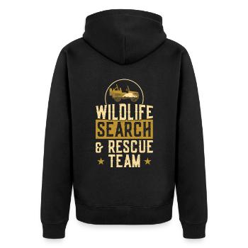 Such- Und Rettungsteam Für Wildtiere - Unisex Premium Bio Zip Hoodie - Schwarz - Hinten - Nico (187cm)