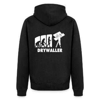 Drywall - Unisex Premium Organic Zip Hoodie - black - Back - Nico (187cm)