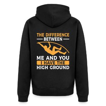 Stabhochsprung Stabspringer Leichtathletik - Unisex Premium Bio Zip Hoodie - Schwarz - Hinten - Nico (187cm)