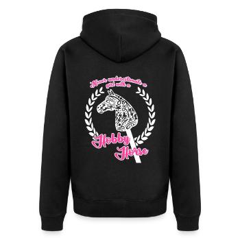 Hobby Horse Girl Équitation Hobbyhorse - Veste à capuche bio Premium Unisexe - noir - Dos - Nico (187cm)