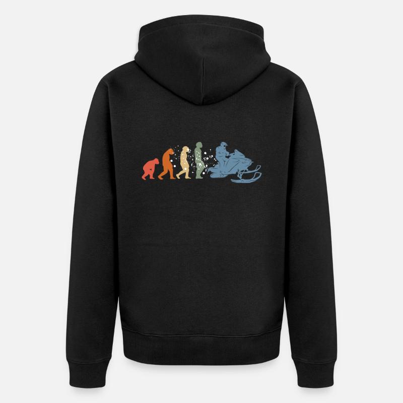 Snowmobile driver Snowmobile Evolution - Unisex Premium Organic Zip Hoodie - black