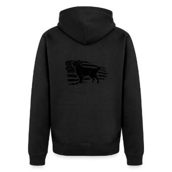 Golden Retriever chien silhoutte avec drapeau américain - Veste à capuche bio Premium Unisexe - noir - Dos - Nico (187cm)