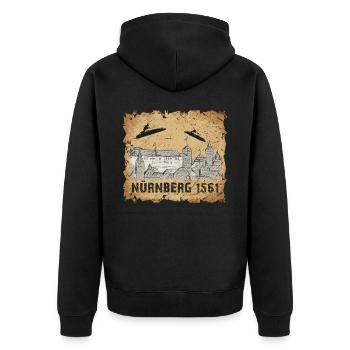 Nuremberg Skyline City Tour Nuremberg Skyline - Unisex Premium Organic Zip Hoodie - black - Back - Nico (187cm)