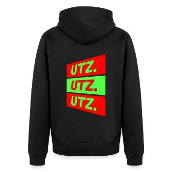 Techno House Party EDM Festival Goa Electro Rave - Unisex Premium Bio Zip Hoodie - Schwarz - Hinten - Nico (187cm)
