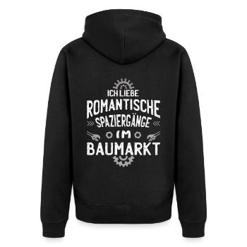 Heimwerker Hausbau Bauherr Baumarkt Hausmeister - Unisex Premium Bio Zip Hoodie - Schwarz - Hinten - Nico (187cm)