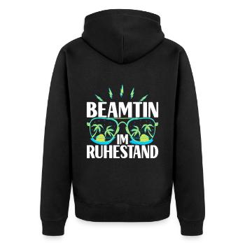 Beamter Beamtin Verbeamtung - Unisex Premium Bio Zip Hoodie - Schwarz - Hinten - Nico (187cm)