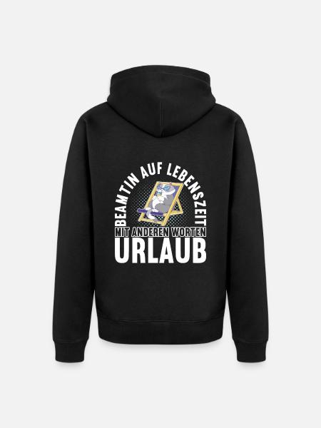 Beamter Beamtin Verbeamtung - Unisex Premium Bio Zip Hoodie - Schwarz