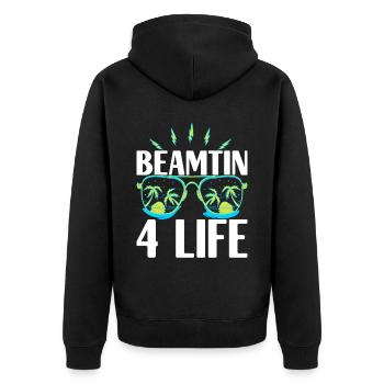 Beamter Beamtin Verbeamtung - Unisex Premium Bio Zip Hoodie - Schwarz - Hinten - Nico (187cm)