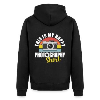 Photography Camera Lens Retro This - Unisex Premium Bio Zip Hoodie - Schwarz - Hinten - Nico (187cm)