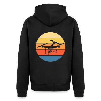 Drone Drone Pilote Drone Opérateur Quadcopter - Veste à capuche bio Premium Unisexe - noir - Dos - Nico (187cm)